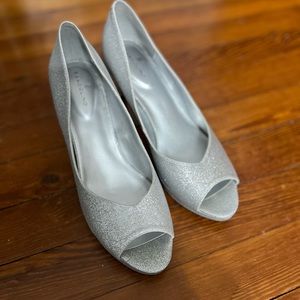 Silver Glitter Heels